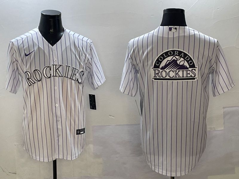 Men Colorado Rockies Blank White Stripe Game 2025 Nike MLB Jersey style 3->colorado rockies->MLB Jersey